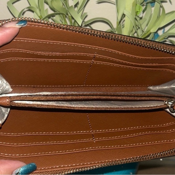 Karl Lagerfeld Brown Leather Wallet with Silver Logo - Picture 7 of 10